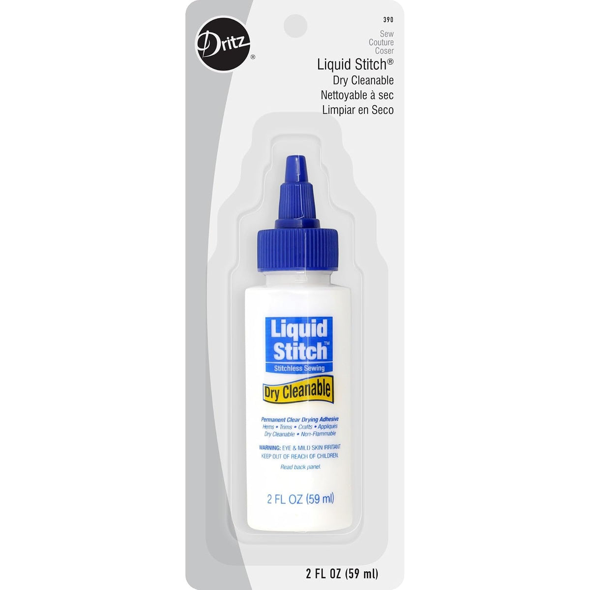 Dritz Liquid Stitch Adhesivo Líquido para Tela - 2 fl oz - Costura líquida de limpieza en seco.