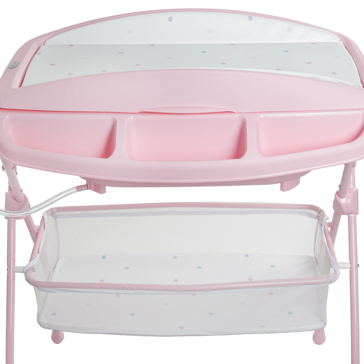Prinsel | Bañera Multifuncional Onda | Bañera y Cambiador Acolchonado para Bebé | Plegable con Bañera Anatómica | Circulos - Rosa | Manguera de Desagüe | De 0 a 12 meses | Artículos para Bebés - Recién Nacidos