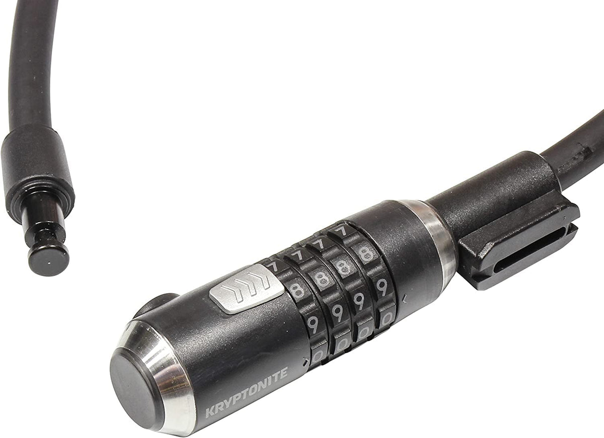 Kryptonite KryptoFlex - Cable de Bloqueo para Bicicleta, 2 pies, 6 pies, 10 pies de Largo, 12 mm de Grosor, Resistente Cable de Acero Trenzado antirrobo, Cerradura de Seguridad para Equipos al Aire