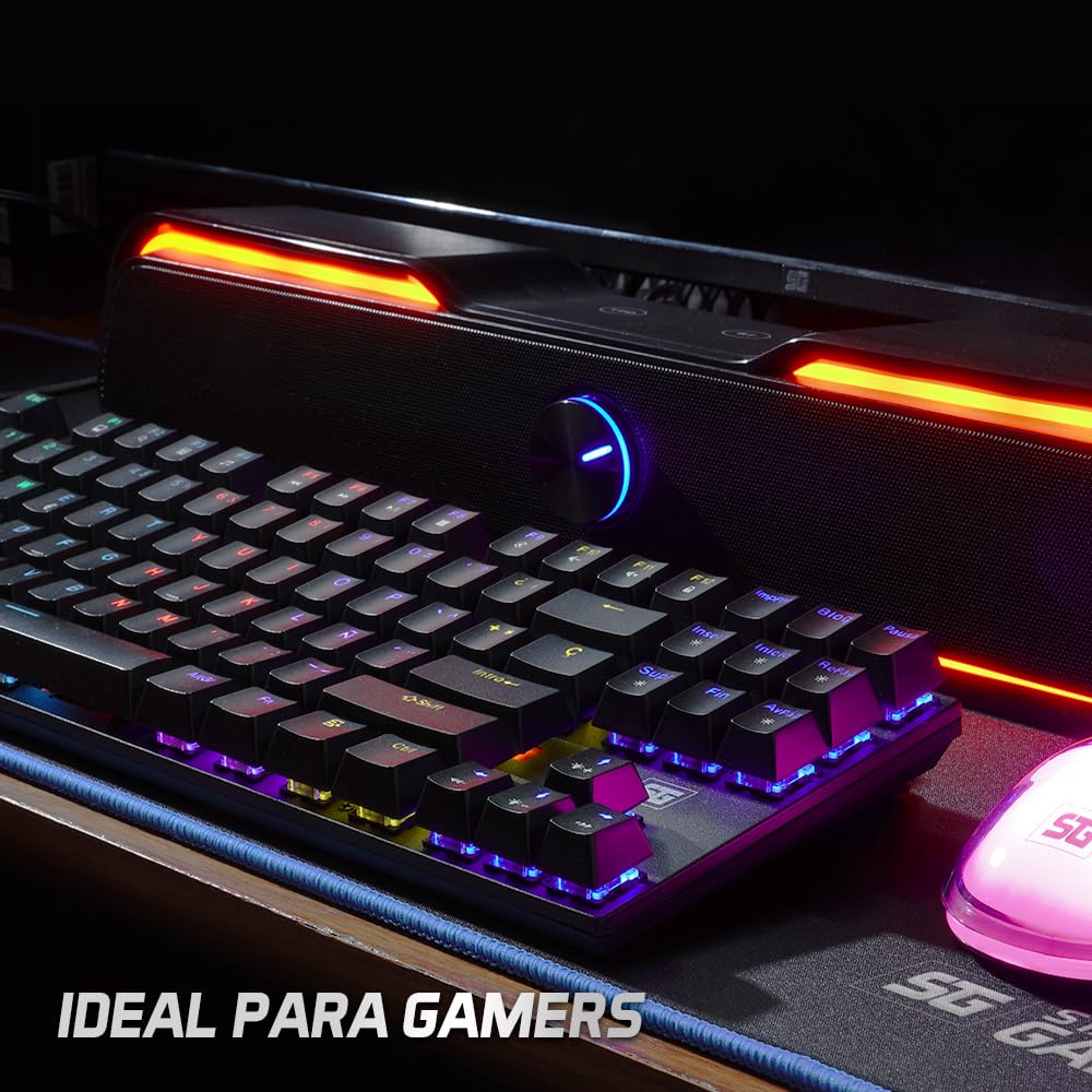 Vorago Start The Game KB-600 Teclado Mecánico Gamer, Compacto 80%, Switches Blue, Iluminación RGB, Base Metálica Resistente, 12 Teclas Multimedia, Ideal para Gaming y Oficina