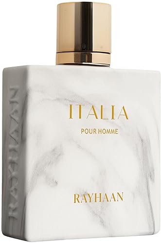 Rayhaan Italia – Citrus, Spicy, Aromatic, Sweet – Eau de Parfum Long-Lasting Fragrance for Men, 3.4 Ounce / 100 ml