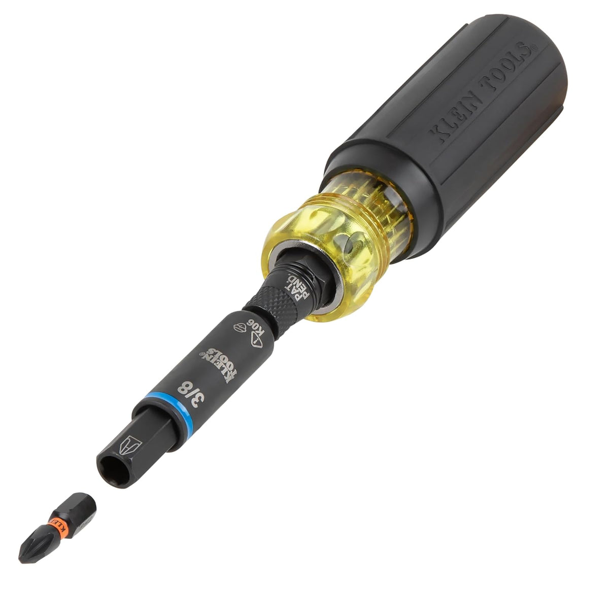 Klein Tools 32528HD KNECT 10 en 1 driver con clasificación de impacto, destornillador de puntas múltiples/destornillador de tuercas con tamaños de enchufe abatible de pozo profundo para fontanería y
