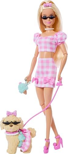 Barbie Fashion & Beauty Muñeca Looks Iguales Malibú y Perrito para niñas de 3 años en adelante