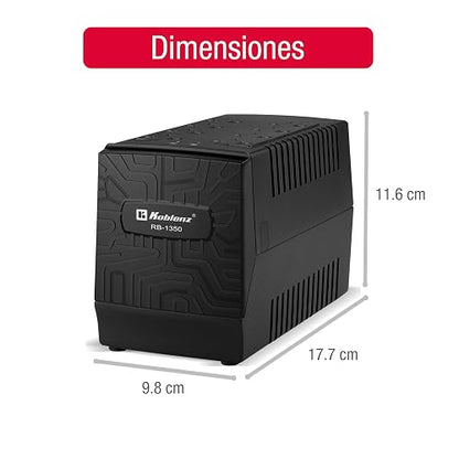 Koblenz Regulador Electrónico de Voltaje de 1350 VA / 700 W con 8 Contactos Regulados, con Luz LED, Supresor de Picos, Ideal para Televisiones y Computadoras, para Hogar y Oficina RB-1350