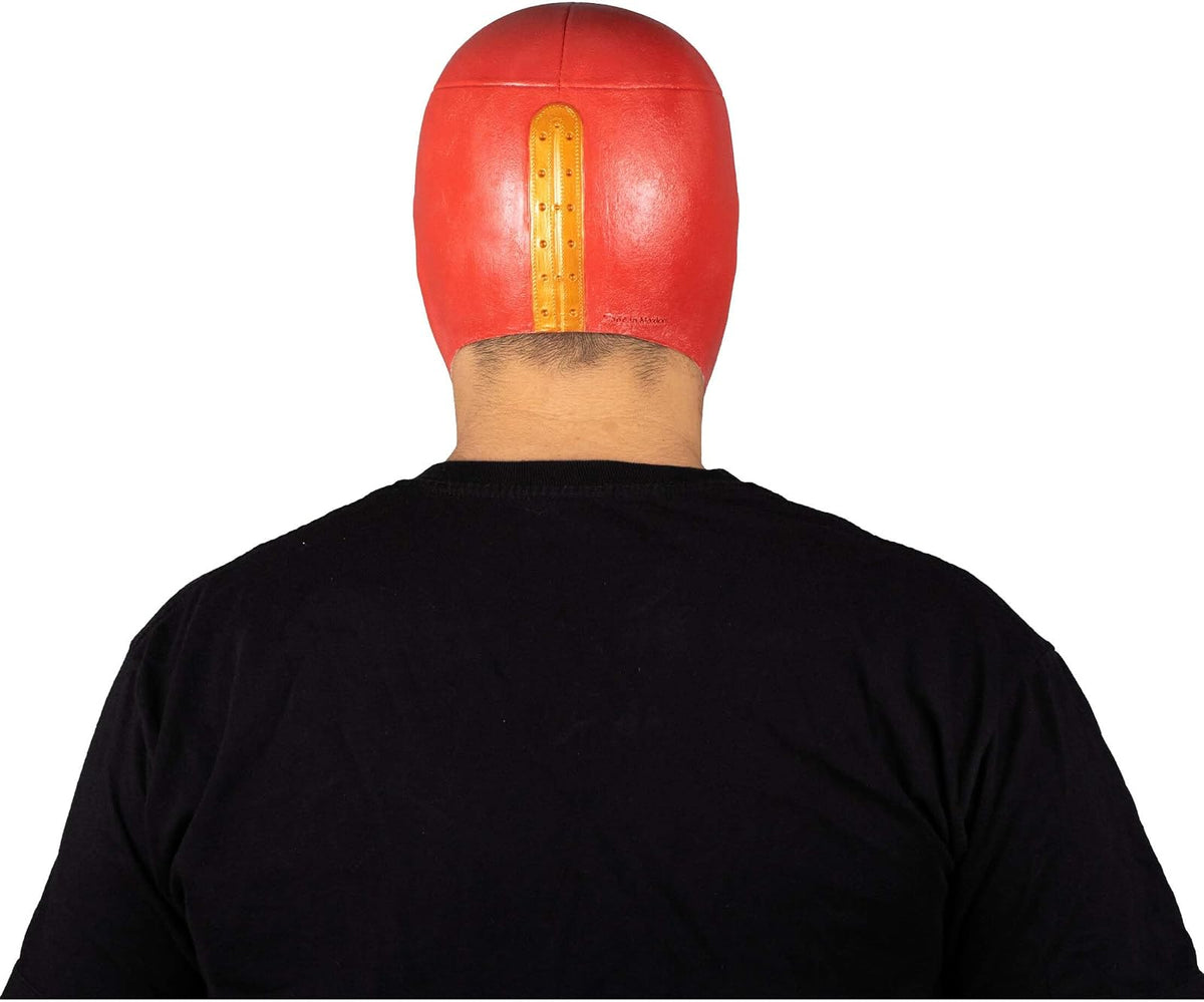 REV Máscara De Luchador Mexicano Guerrero Escarlata Para Adulto, Diseño Rojo Y Dorado Enmascarado De Lucha Libre, Ideal Para Halloween, Eventos Deportivos, Cosplay, Porras Y Partidos