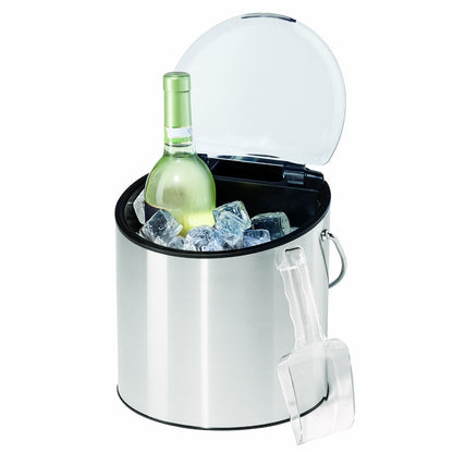 Oggi 7440 Stainless Steel Ice and Wine Bucket with Flip Top Lid and Ice Scoop, Holds 2 Bottles