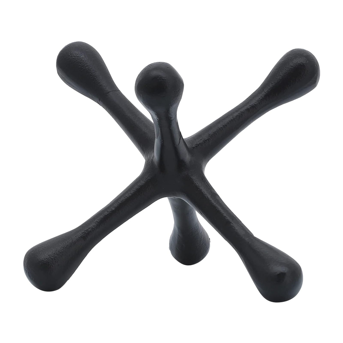 Sagebrook Home Escultura Abstracta de Metal Jacks para decoración de habitación, recámara u Oficina, Aluminio, Negro, 8 cm de Largo x 9 cm de Ancho x 5 cm de Alto