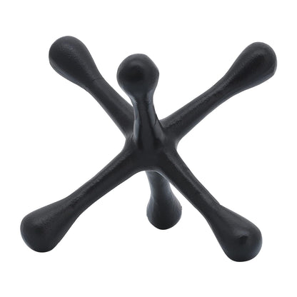 Sagebrook Home Escultura Abstracta de Metal Jacks para decoración de habitación, recámara u Oficina, Aluminio, Negro, 8 cm de Largo x 9 cm de Ancho x 5 cm de Alto