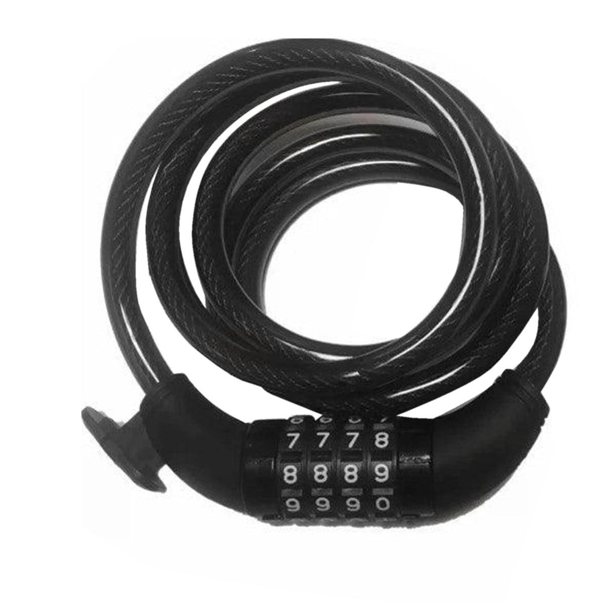 Benotto Candado Elite Cable Espiral y Combinacion 15mmX1200mm Negro/Cabezal Negro con Soporte