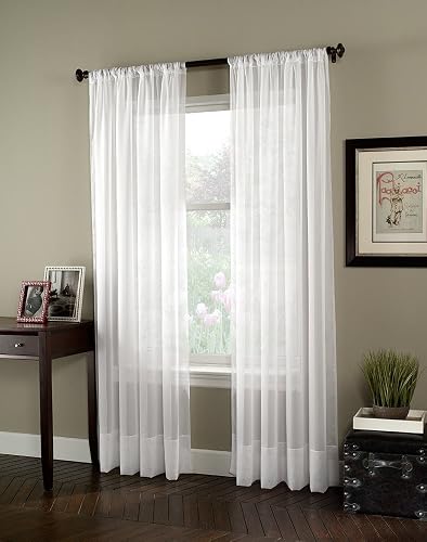Curtainworks Soho Panel de Cortina Transparente, Tradicional, Blanco Winter, 59 by 63", 1