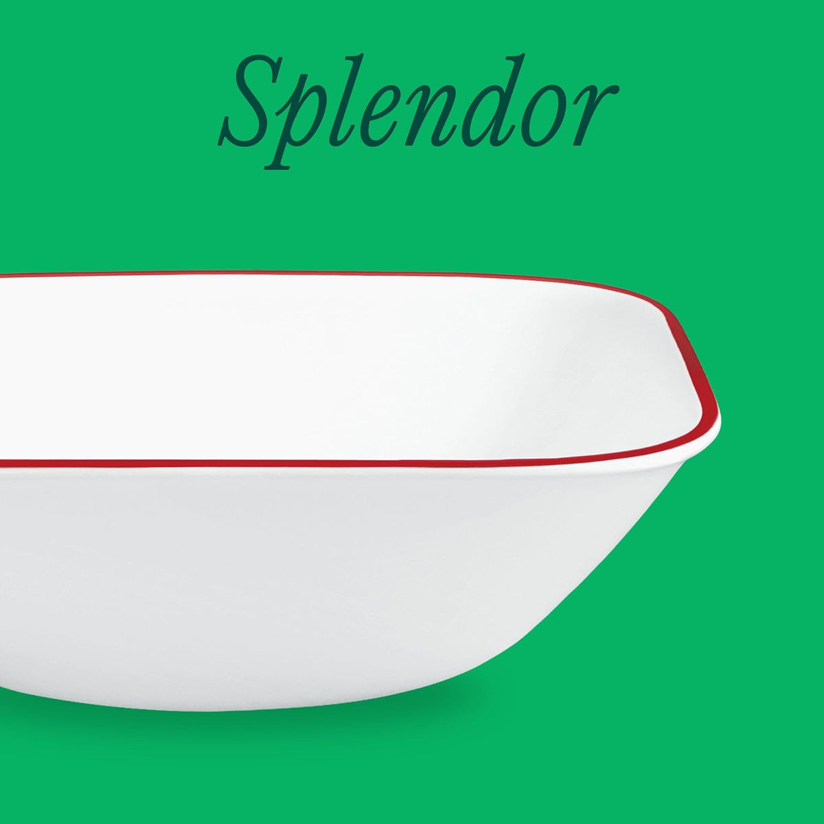 CORELLE 1107748 Square Splendor Tazon para Sopa Set de 6 Piezas, Large/25.4 cm, blanco