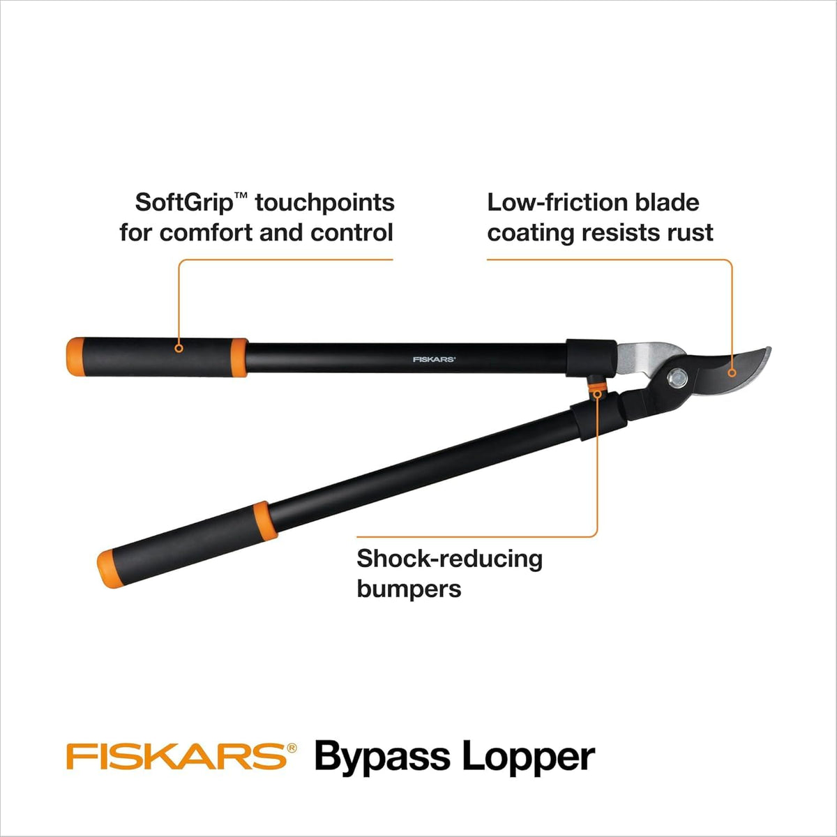Fiskars 28 Inch Bypass Lopper Black/Orange (391461-1003)
