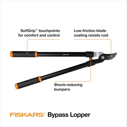 Fiskars 28 Inch Bypass Lopper Black/Orange (391461-1003)