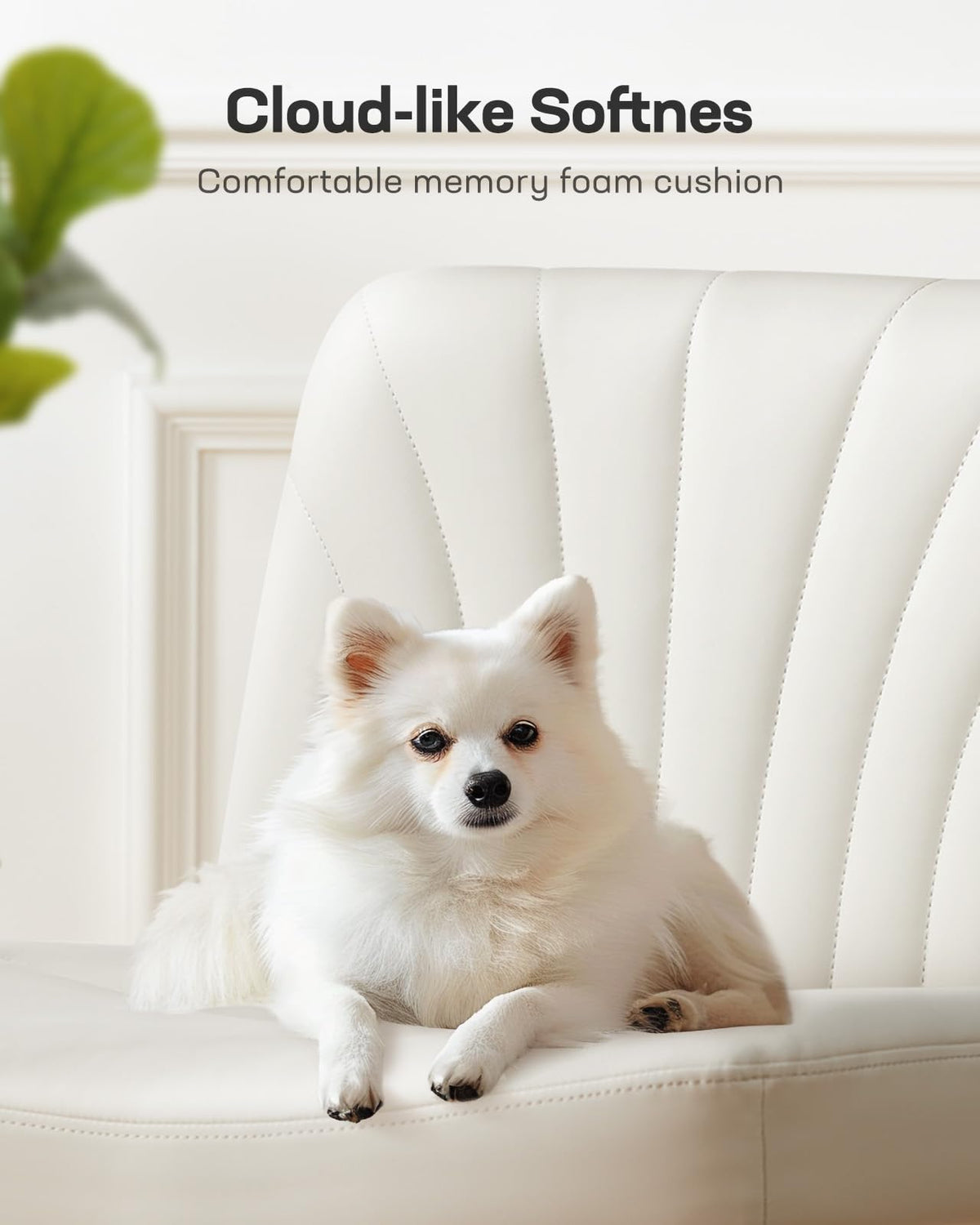 Marsail - Silla de Oficina con Patas Cruzadas: Silla de computadora de Piel sintética, Amplia sin Brazos, Silla giratoria de Altura Ajustable para Maquillaje, Espacio pequeño, habitación de Cama