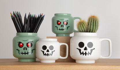 Room Copenhagen - Taza de cerámica con esqueleto verde lego, tamaño pequeño, 8 onzas