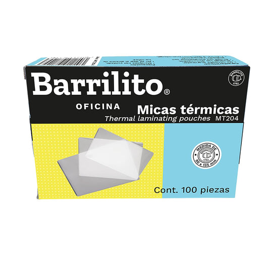 Barrilito, Mica Térmica rígida 90 x 135mm 8 mil, 100pz. MT204