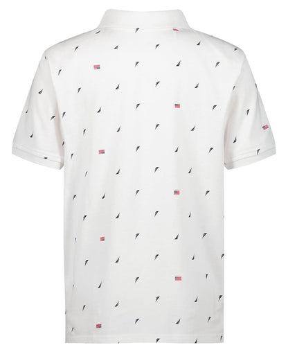 Nautica - Polo de Manga Corta con Estampado Completo, Cierre de botón, Suave y cómodo