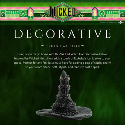Franco - Cojín Coleccionable de Wicked del Sombrero de Elphaba, Decorativa, Felpa Supersuave, 36 x 23 cm, (Producto con Licencia Oficial)