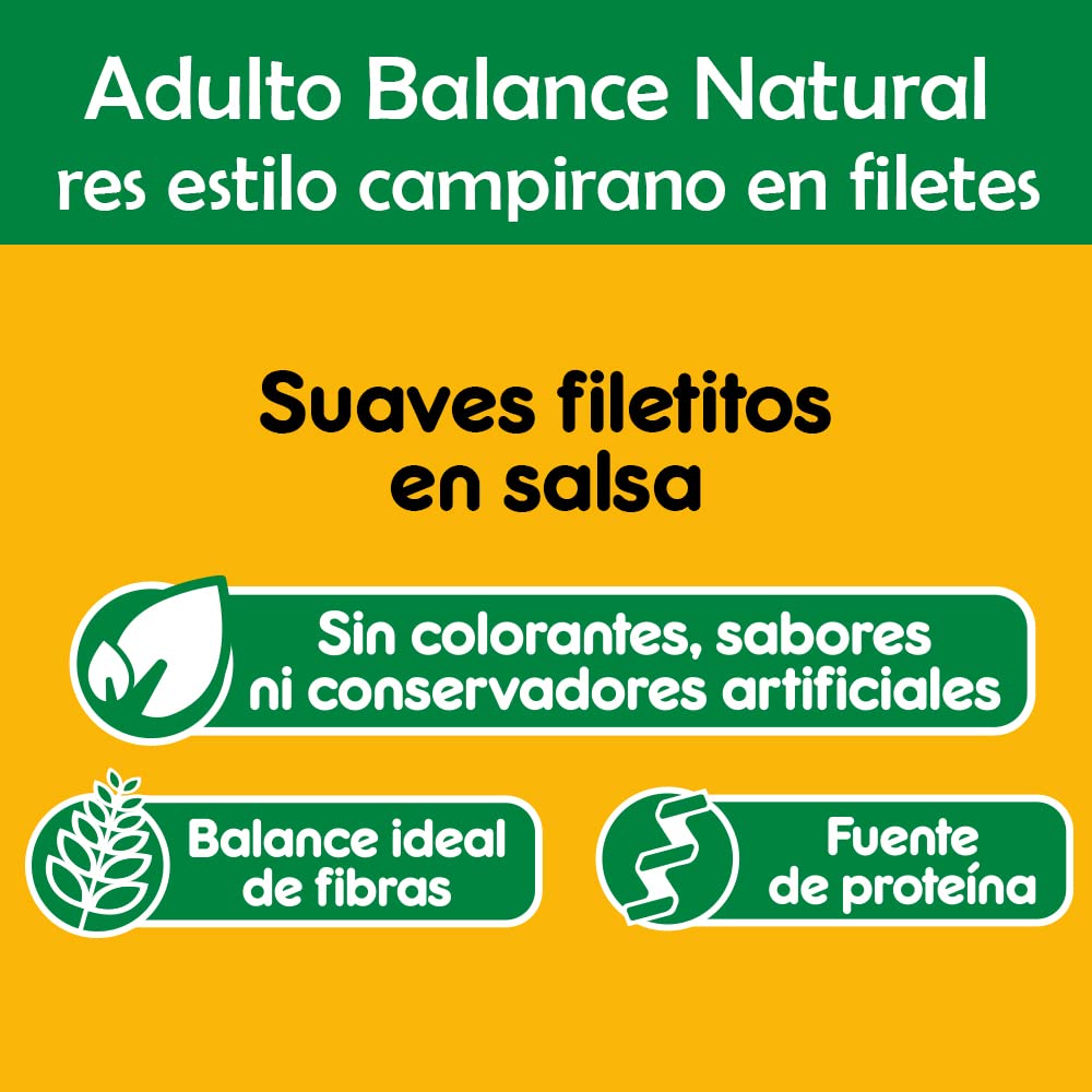 Pedigree - Sobres para Perro Adulto Balance Natural, Res y Vegetales, 100gr. c/u, 24 Sobres