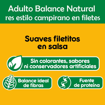Pedigree - Sobres para Perro Adulto Balance Natural, Res y Vegetales, 100gr. c/u, 24 Sobres