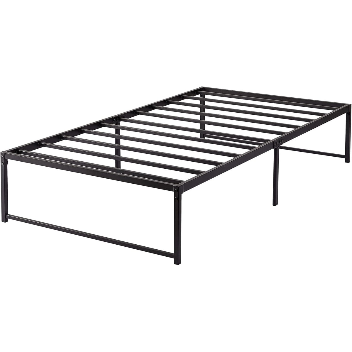 VECELO Base Cama Individual, Marco de Cama de Plataforma de Metal de 36 cm de Altura, no Necesita muelles de Caja, Soporte de Listones de Acero, Color Negro (Individual)