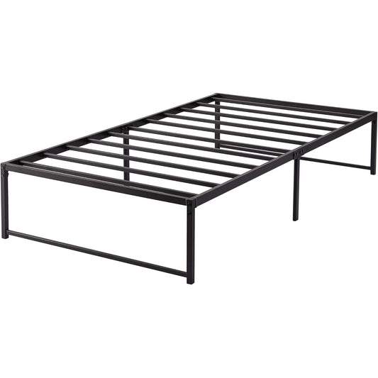 VECELO Base Cama Individual, Marco de Cama de Plataforma de Metal de 36 cm de Altura, no Necesita muelles de Caja, Soporte de Listones de Acero, Color Negro (Individual)