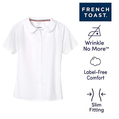 French Toast Short Sleeve Peter Pan Collar Blouse (Standard & Plus) Blouse para Mujer