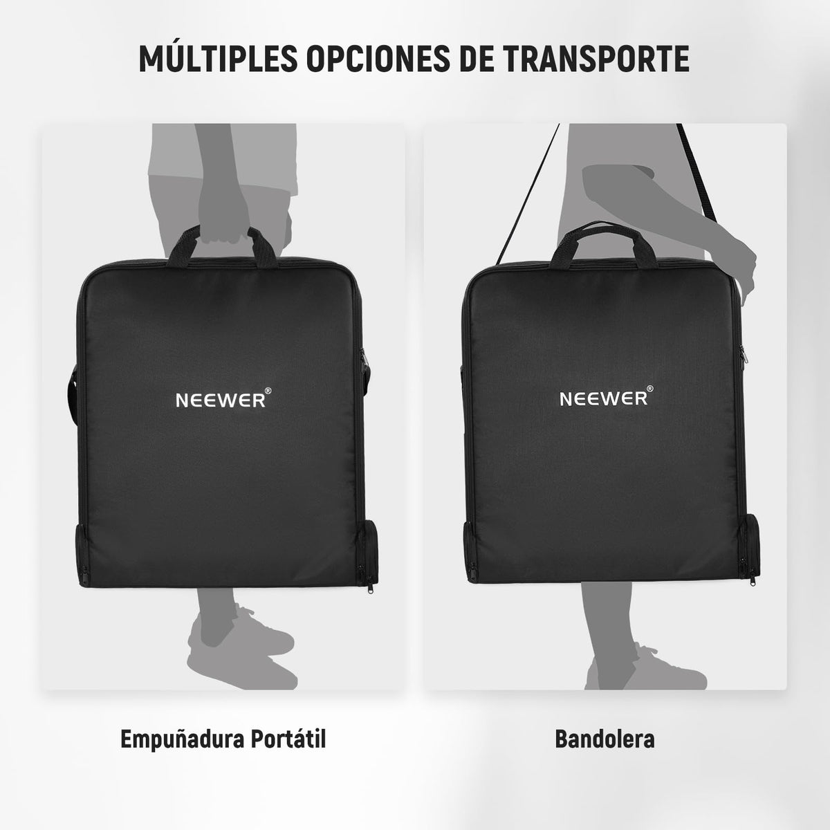 NEEWER 18" Bolsa de Transporte de Aro de Luz con Bolsa de Almacenamiento para 78cm Trípode con Soporte de Luz Plegado, 60x58cm Bolsa Protectora de Nylon Liviana para Anillo de Luz con Soporte, RU-009