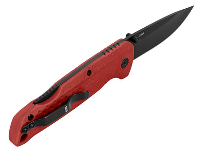 SOG ADVENTURER LB/3.5 pulgadas hoja 5CR15MOV/rojo + BLK/BLISTER PACK | 5CR15MOV, paquete de ampollas