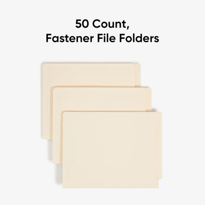 Smead Carpeta de archivos de cierre de pestaña de extremo pesado, pestaña de corte recto reforzada Shelf-Master, 2 cierres, tamaño carta, Manila, 50 por caja (34215)