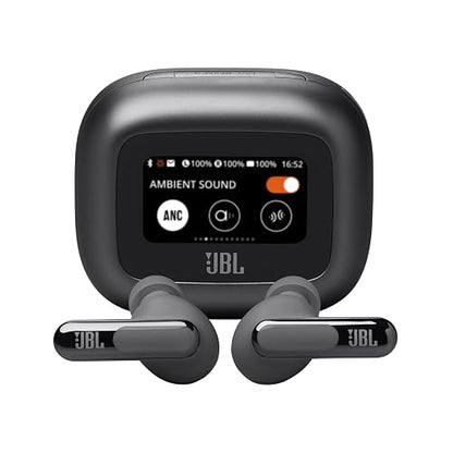 JBL Live Beam 3 Audífonos Inalámbricos NC Bluetooth, Drivers de 10mm, Reproducción 48 Horas, Pantalla Táctil - Negro