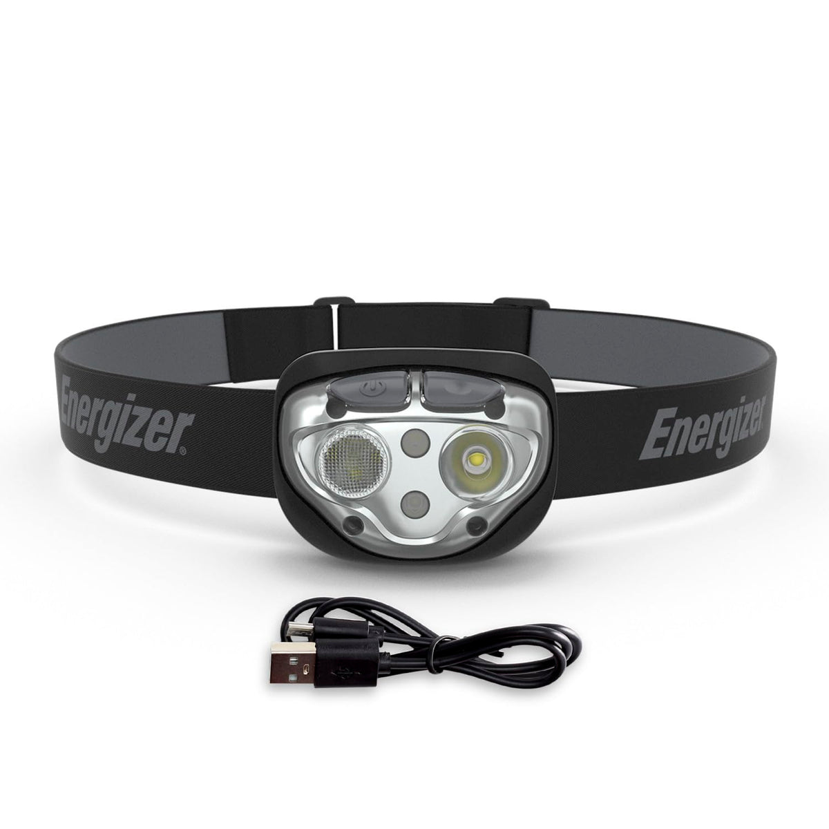 Energizer - Faro LED Recargable IPX4 Resistente al Agua, LED Brillante de Alta Potencia, múltiples Modos de luz, Mejor Faro para Camping, Correr, al Aire Libre, luz de Emergencia, USB Incluido