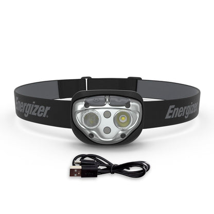 Energizer - Faro LED Recargable IPX4 Resistente al Agua, LED Brillante de Alta Potencia, múltiples Modos de luz, Mejor Faro para Camping, Correr, al Aire Libre, luz de Emergencia, USB Incluido