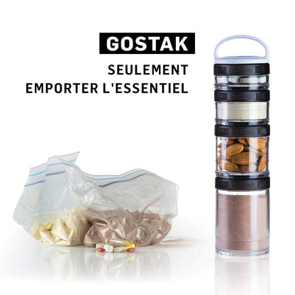 BlenderBottle GoStak - Contenedores de 150 cc, paquete de 2 unidades, color rosado, 100cc paquete de 3, Negro, 100cc 3-Pak, 1