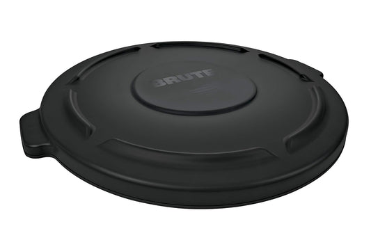 Rubbermaid Commercial Products BRUTE® – Tapa Plana para Contenedor con Cierre a Presión para Ajuste Seguro, Cuenta con Canales Antiacumulación de Agua, Capacidad de 75 L, Negro FG261960BLA