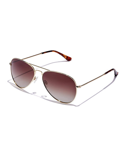 HAWKERS Lentes de Sol HAWK para hombre y mujer - Marrón Polarizado, Oro Ct - Brown