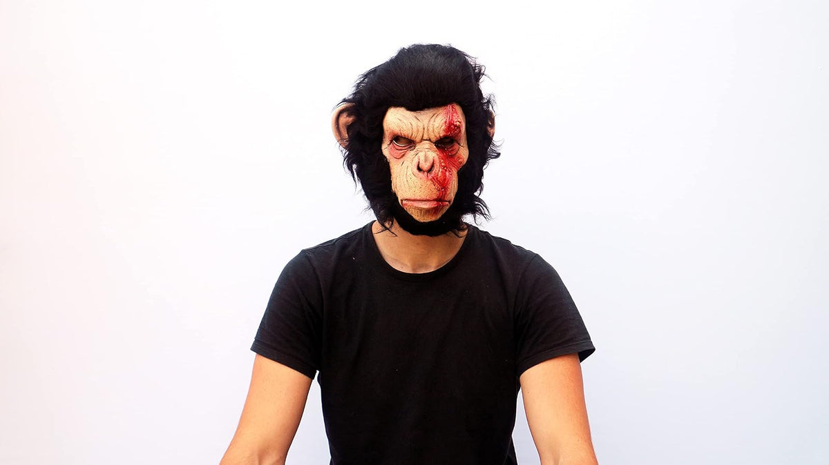 Infected Chimp, Máscara de Mono Chimpancé Infectado, Máscaras de Animales Monos Ideales para Halloween y Fiestas de Disfraces