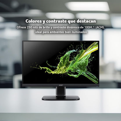 acer Monitor KC2 27" FHD 1920 x 1080 | Frecuencia de actualización 120Hz | Panel VA | Tiempo de Respuesta 1ms | Tecnología BlueLightShield | Tecnología AMD FreeSync