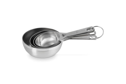Le Creuset Juego de 4 tazas medidoras de acero inoxidable | El juego incluye: 1/4, 1/3, 1/2 y 1 taza