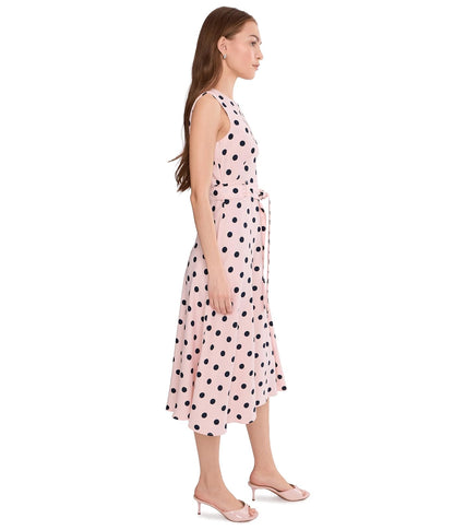 Calvin Klein Vestido Midi sin Mangas con cinturón. Vestido para Mujer