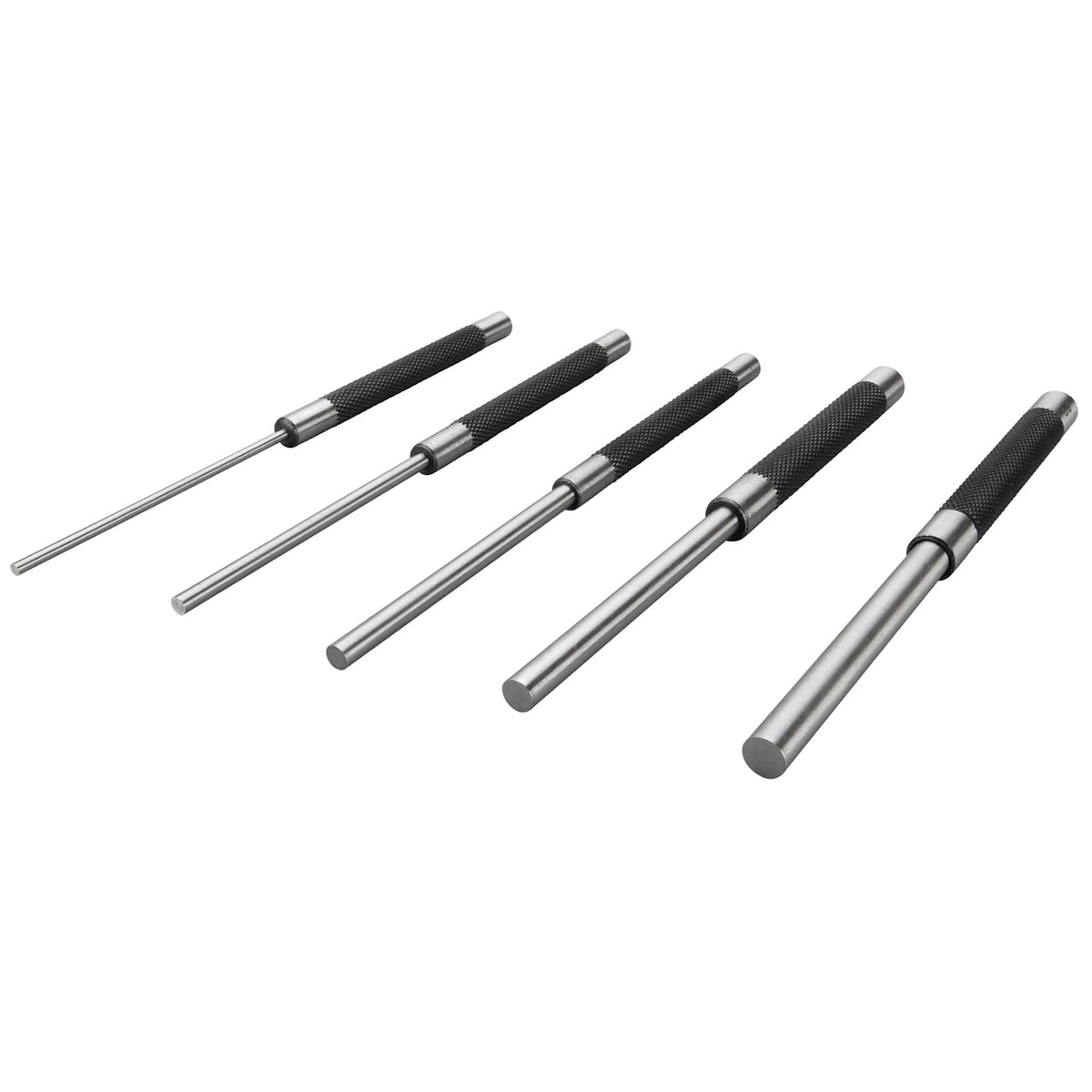 Performance Tool Juego de 5 Punzones de Pines de Acero de 8 in, Gris, W758 - 5pc 8" Long Pin Punch Set