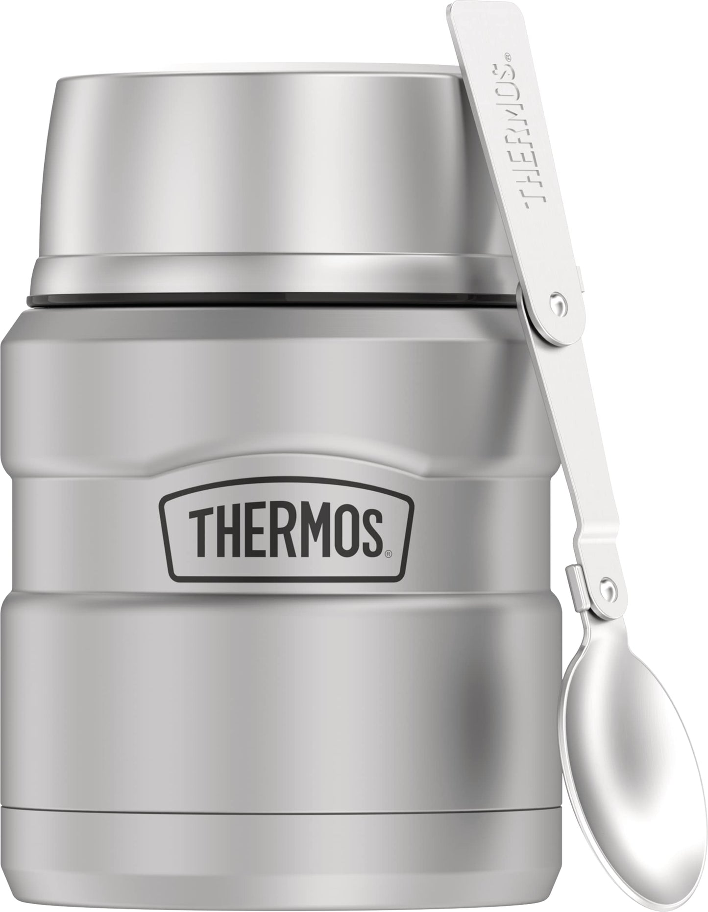 Thermos - Tarro de comida de acero inoxidable King de 16 onzas, Acero inoxidable, 16 oz, 1