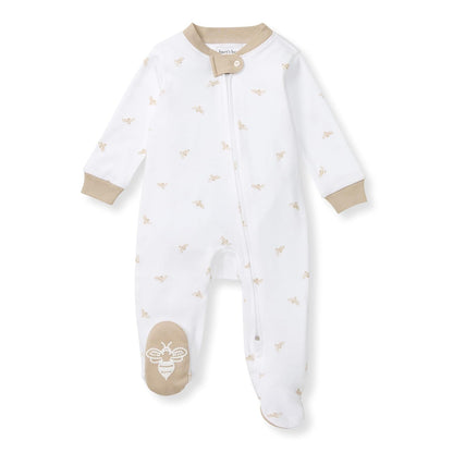Burt's Bees Baby Pijama Enteriza con Cierre Frontal, 100% Algodón Orgánico - 3-6 Meses - Abeja dorada