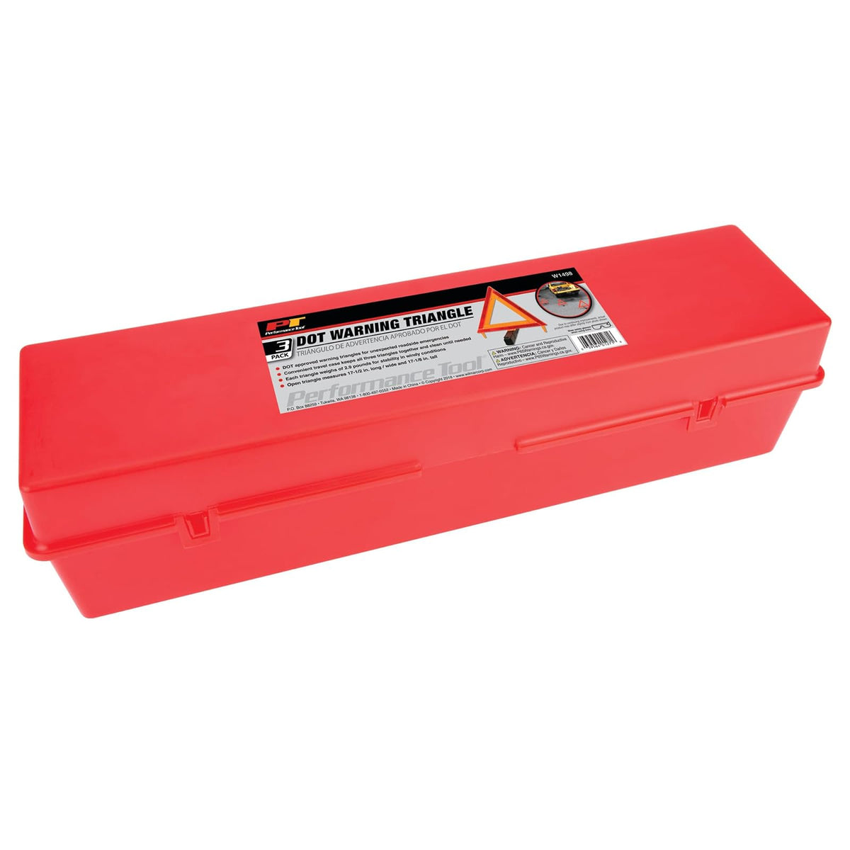 Performance Tool W1555 Deluxe - Asistente de Emergencia para Carretera, Dot Reflective Warning Triangle - 3 Pack