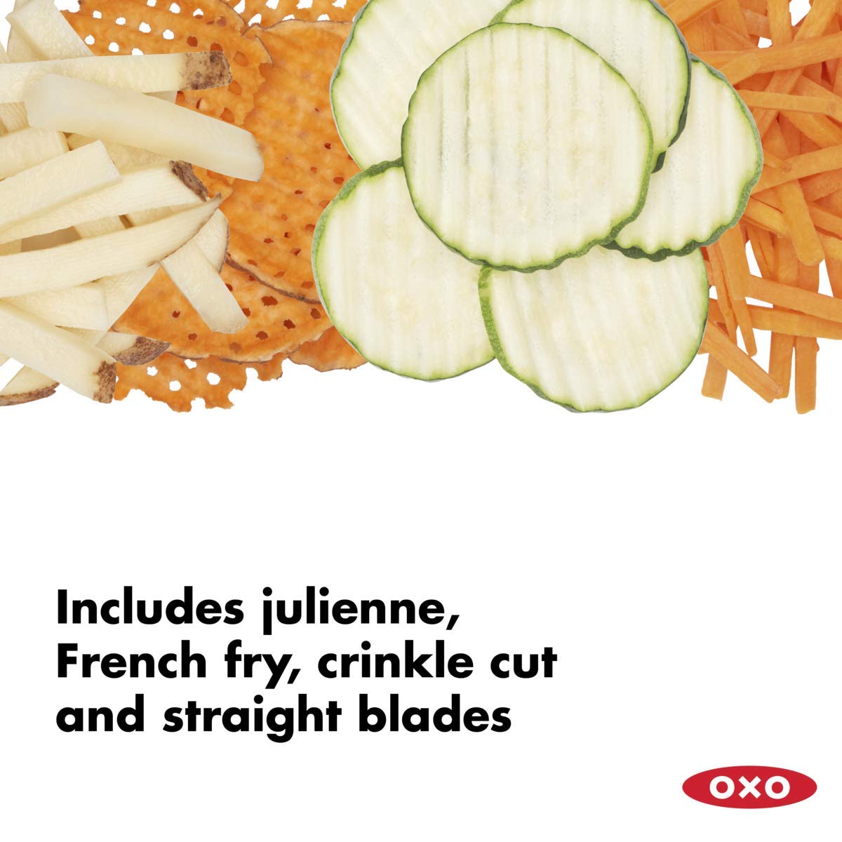 OXO Good Grips – Mandolina del chef 2.0 | Crea fácilmente rebanadas precisas para resultados de calidad profesional, hojas de arruga/gofre, hoja de acero inoxidable
