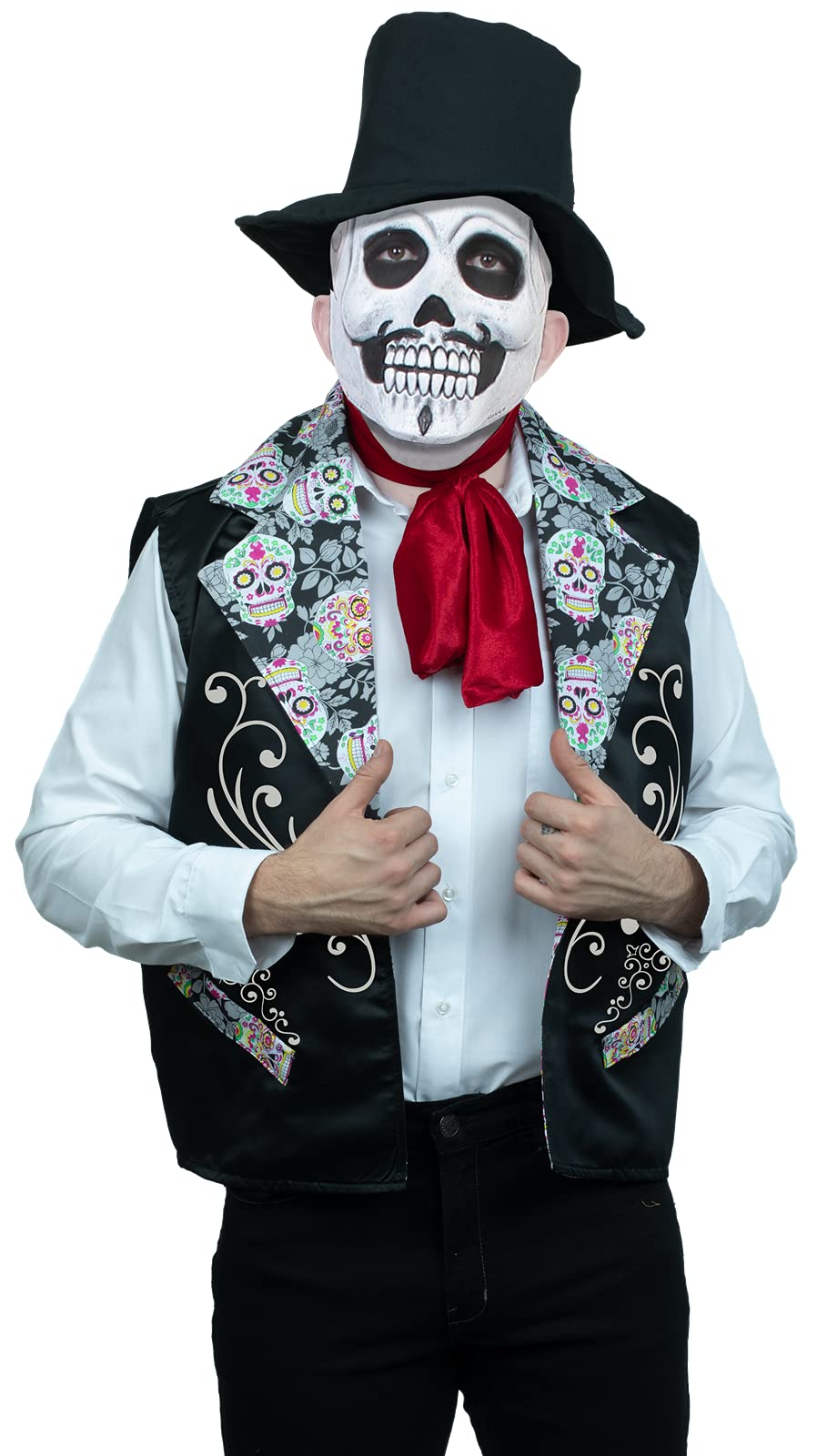 Mr. Catrin, Disfraz Unisex de Catrin Mexicano, Atuendo de Calaca de Día de Muertos Ideal para Halloween y Fiesta de Disfraces