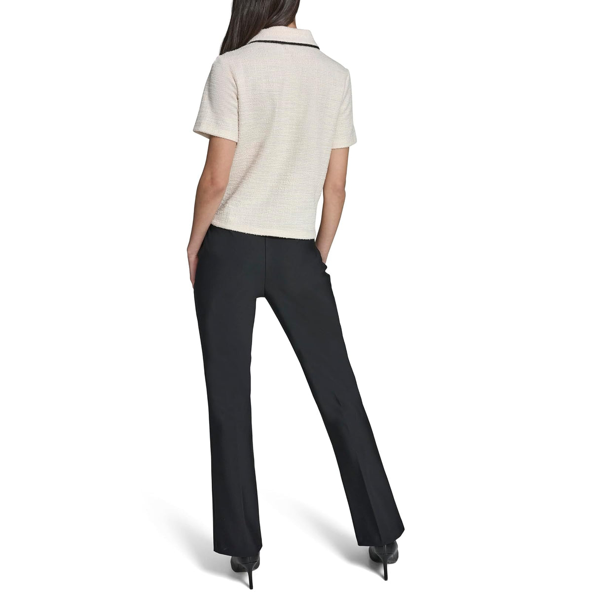 Karl Lagerfeld - Playera de Tweed de Manga Corta para Mujer