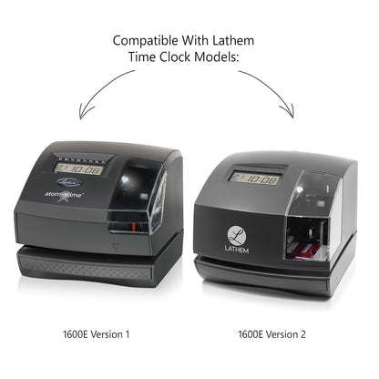 Lathem TruAlign E16 - Tarjetas de tiempo para 1600E, semanal, 1 cara, 4 x 9 pulgadas, blanco, caja de 100 (E16-100)