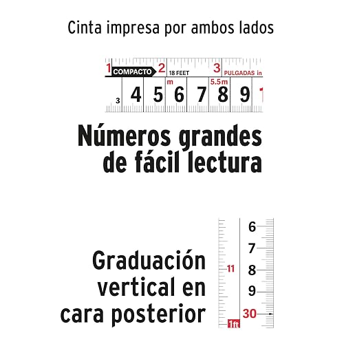 Truper FCG-10M Flexómetro compacto 10 m con grip cinta 25 mm