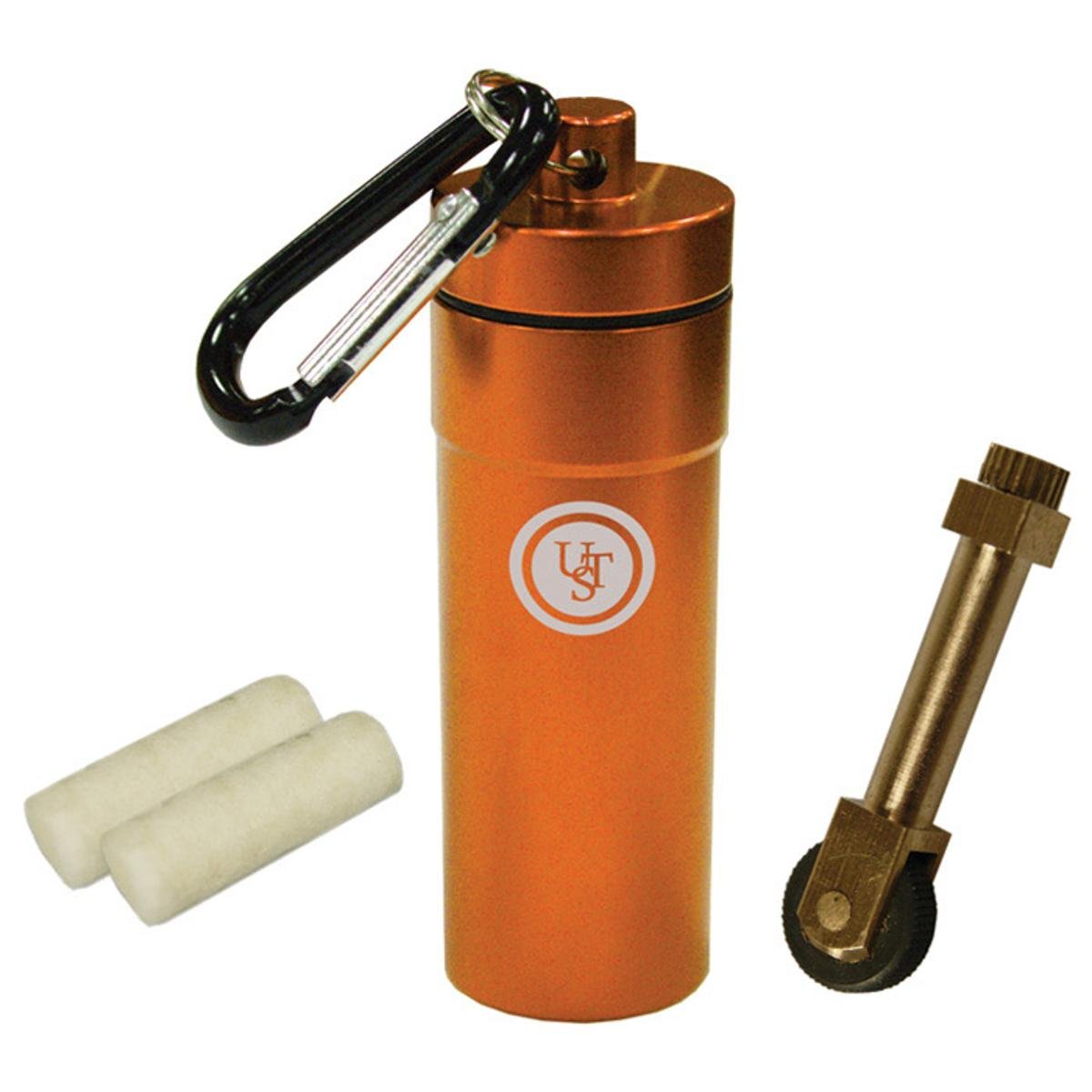 ust Stoke Kit con micro chispa de arranque de fuego y dos piezas de yesca Light-Me en la funda de base compacta impermeable ideal para camping, mochileros, supervivencia al aire última intervensión y